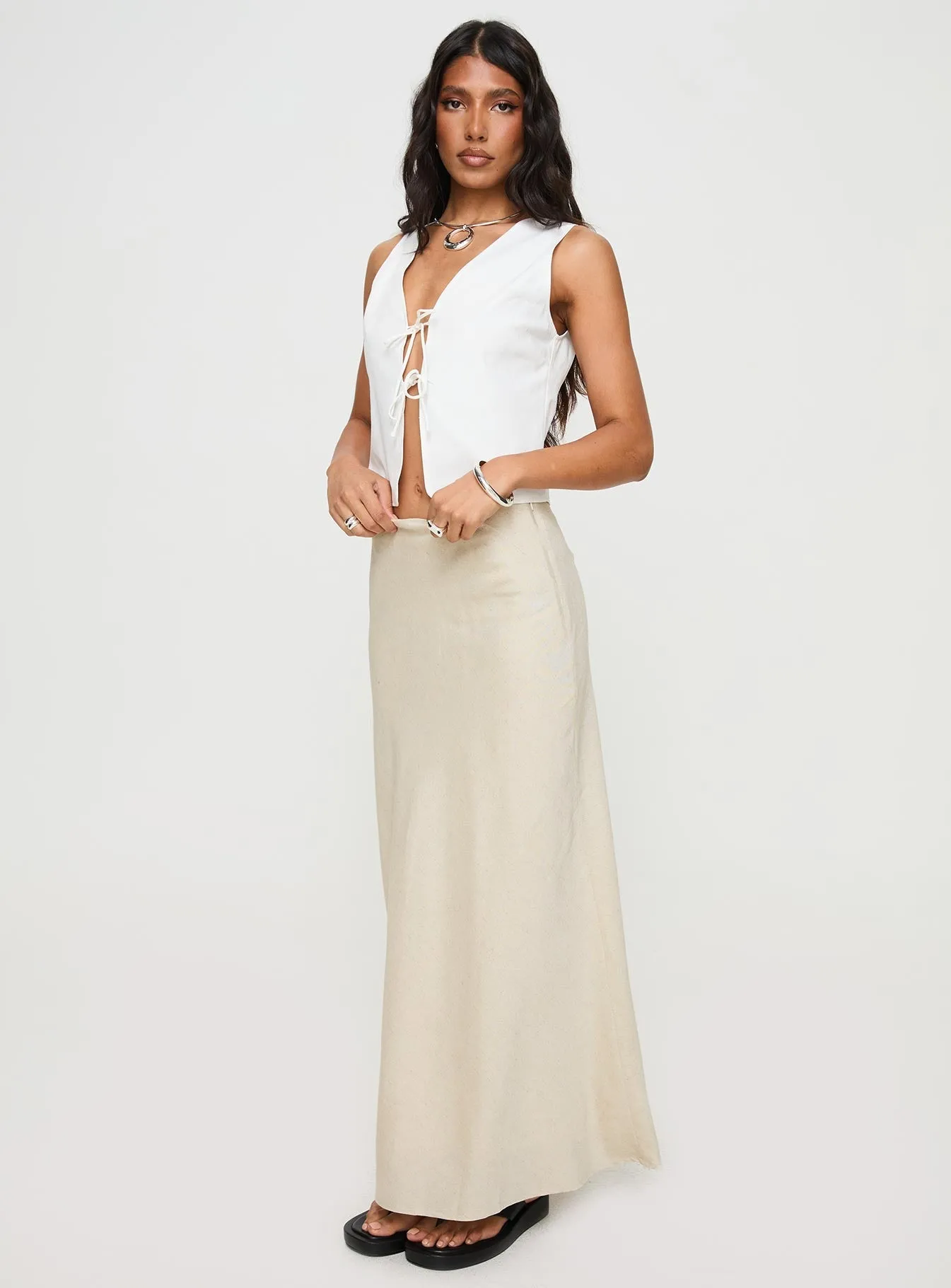 All In Maxi Skirt Beige Reimagined Classic Year Round Style