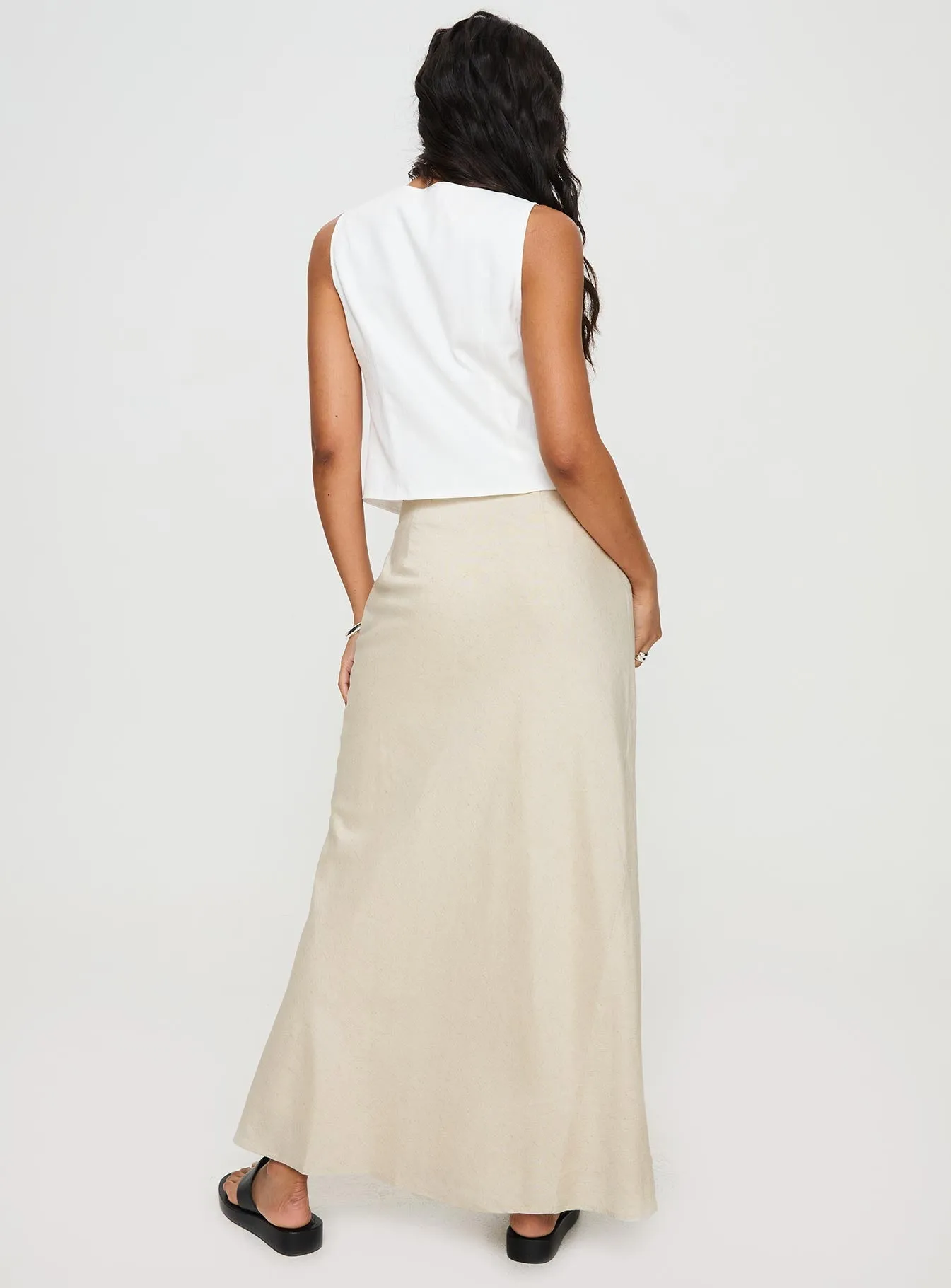 All In Maxi Skirt Beige Seamless construction Day Ready