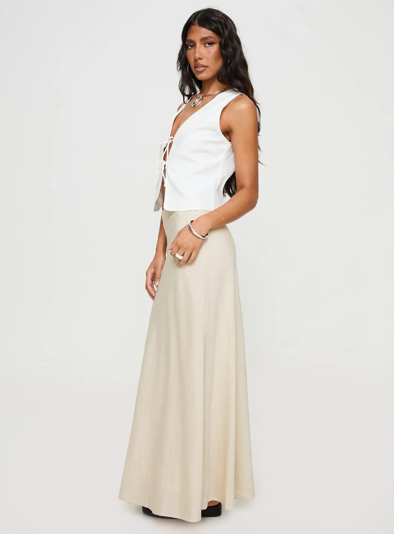 Thermal Regulating Gentle Flow All In Maxi Skirt Beige