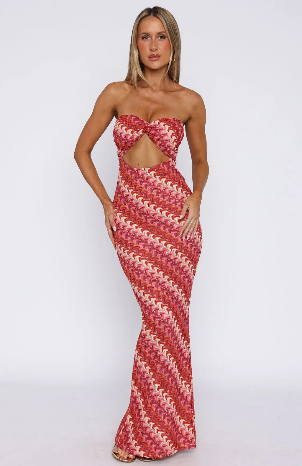 Sustainable Manufacturing Rock Your World Strapless Maxi Dress Berry