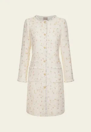 Braided-trim Embellished Lurex Tweed Dress Craft Edge Convertible Style