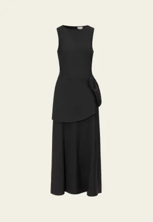 Sculptured Asymmetric Belted Sleeveless Dress Strong Edge QuickDryingTech