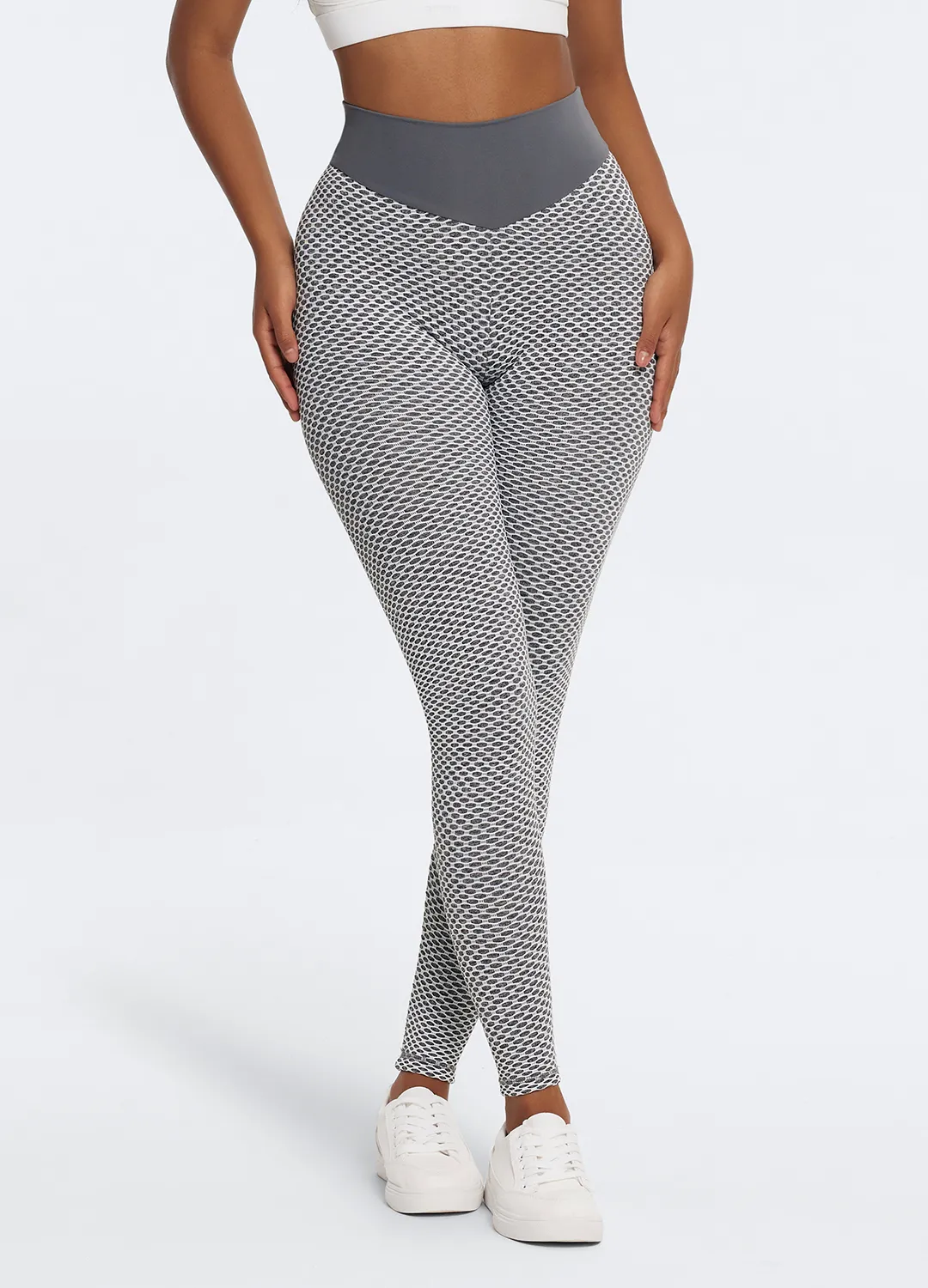 Travel Enthusiast Moisture Wicking Textured Scrunch Leggings