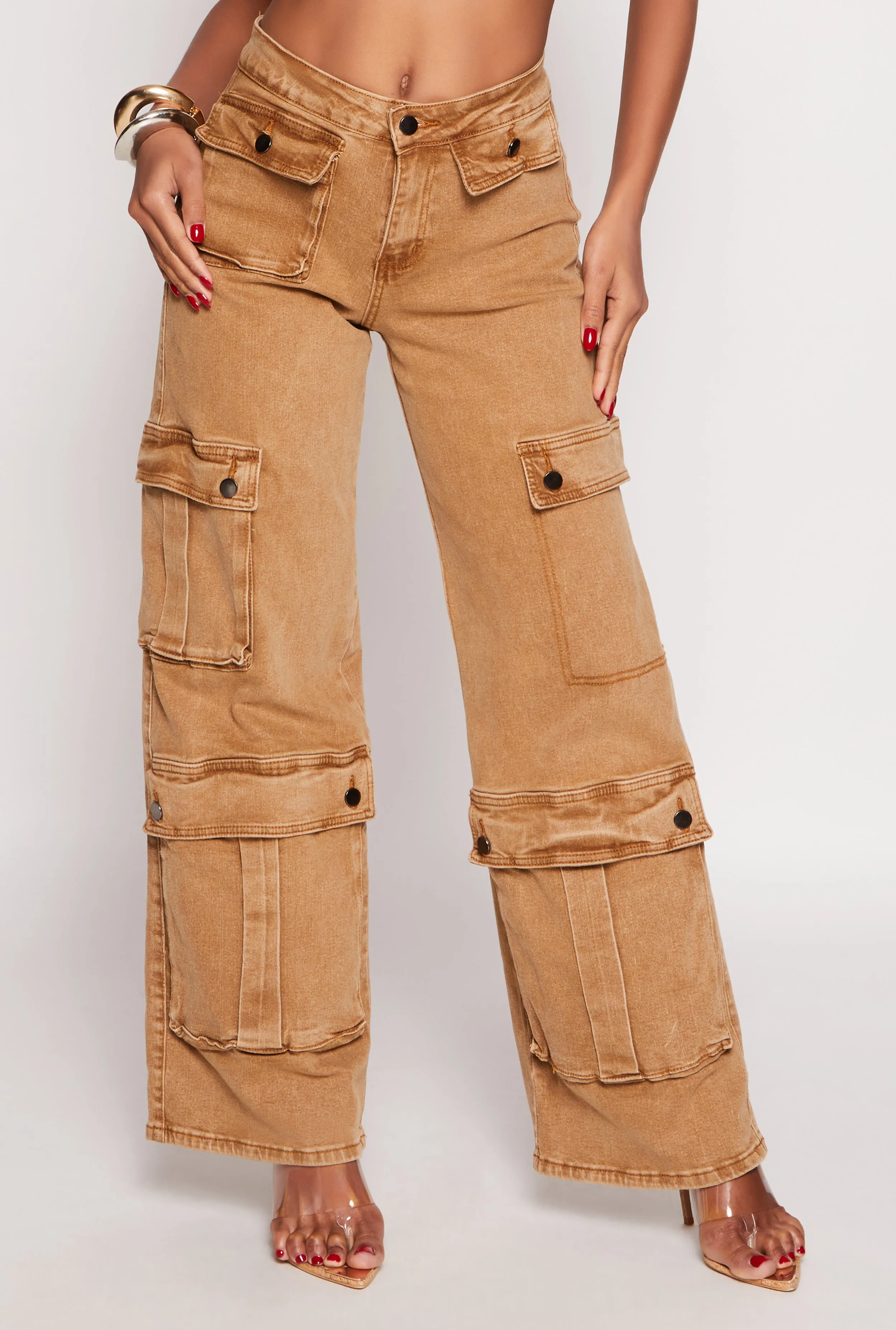 Stay Stylish Active Lifestyle Spoon Jeans Wide Leg Cargo Jeans