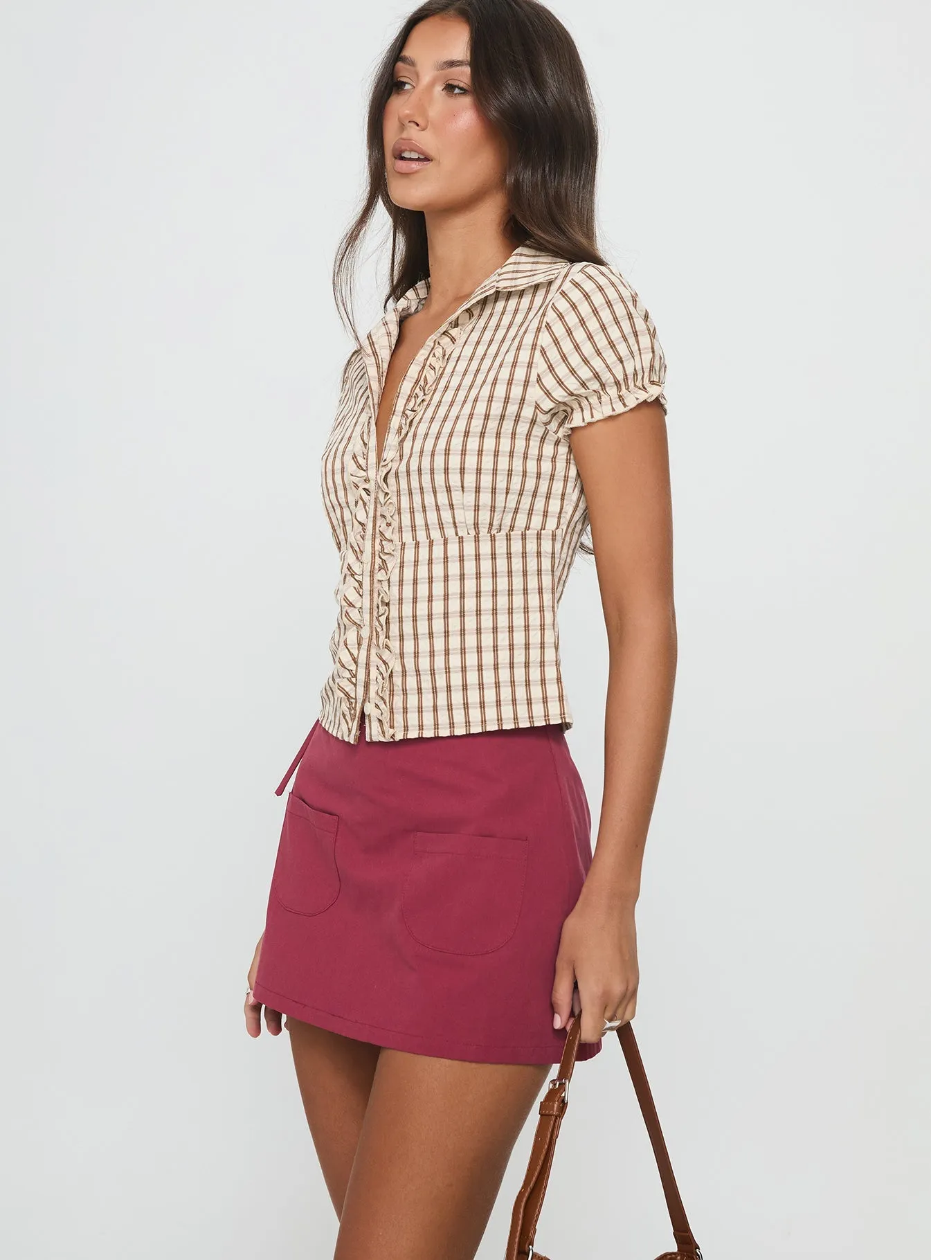 Contemporary Mood Gigi Wrap Skort Burgundy