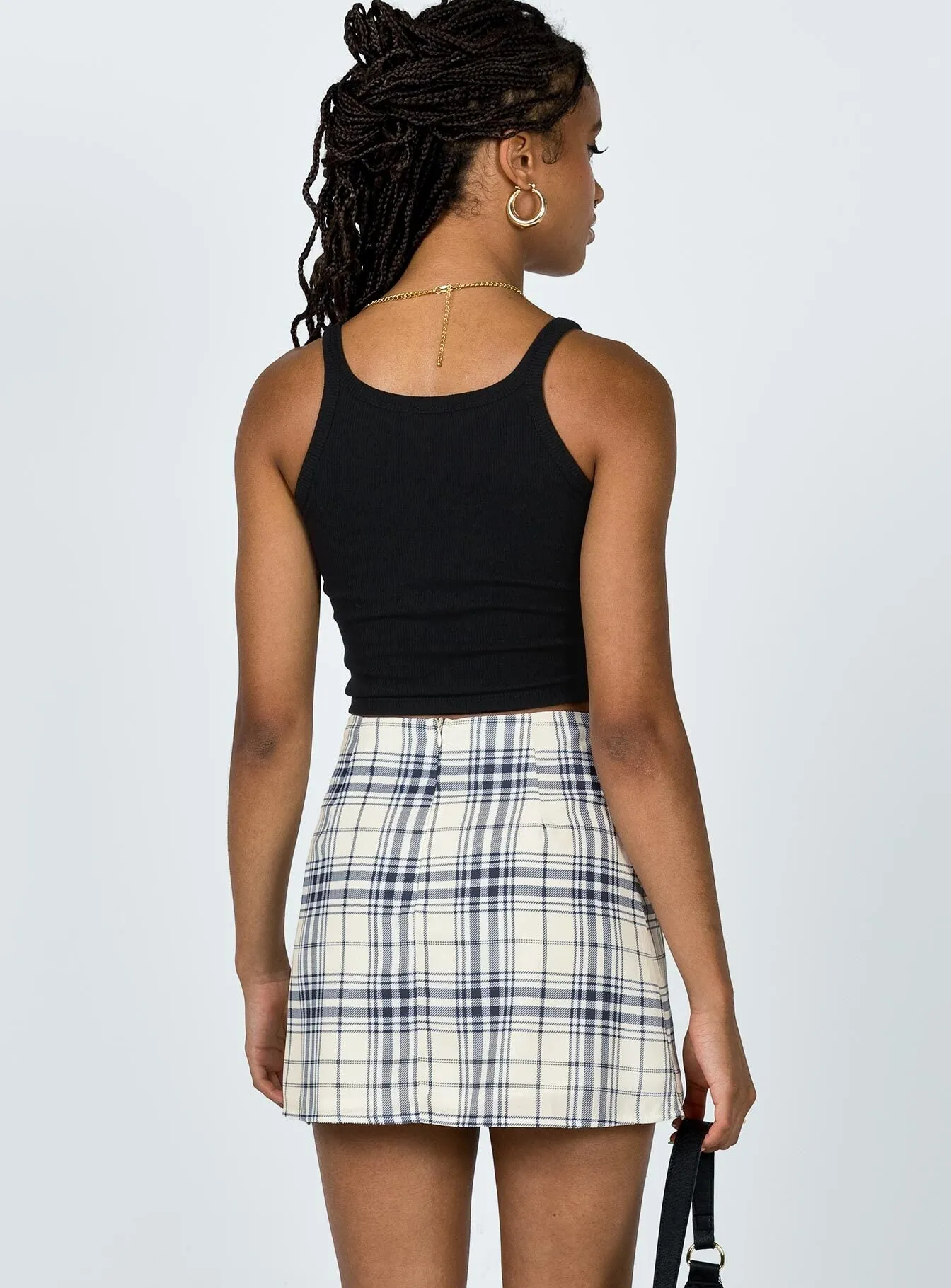 Selby Mini Skirt Yellow Plaid Photoshoot Ready Satin feel