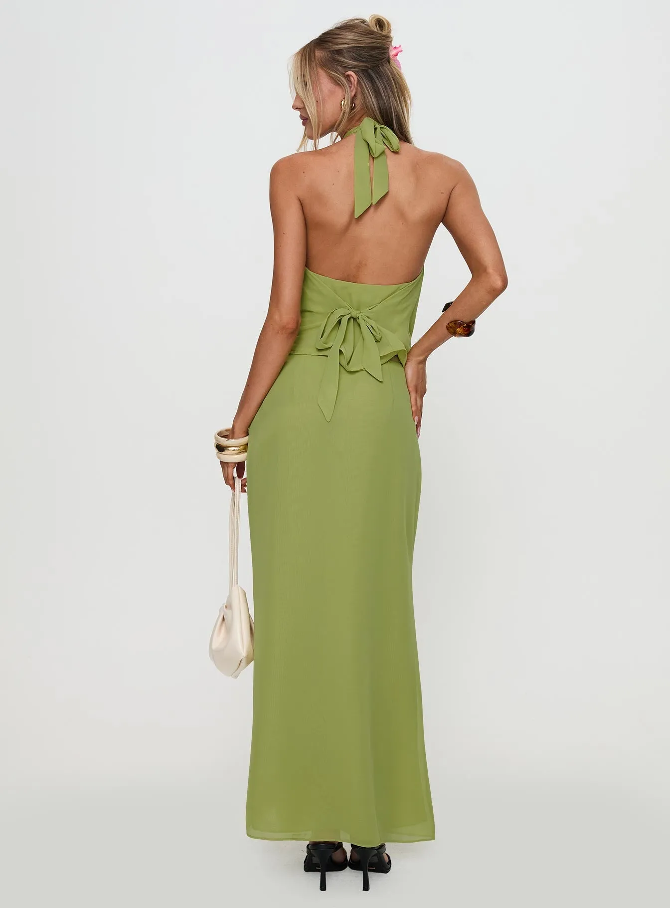 Eleganza Maxi Skirt Green Ankle length