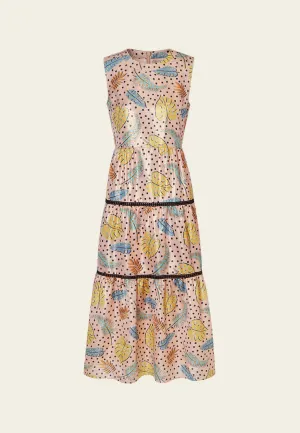 FrictionReducing Lining Team Vibe Polka Dot Floral Print Tiered Dress