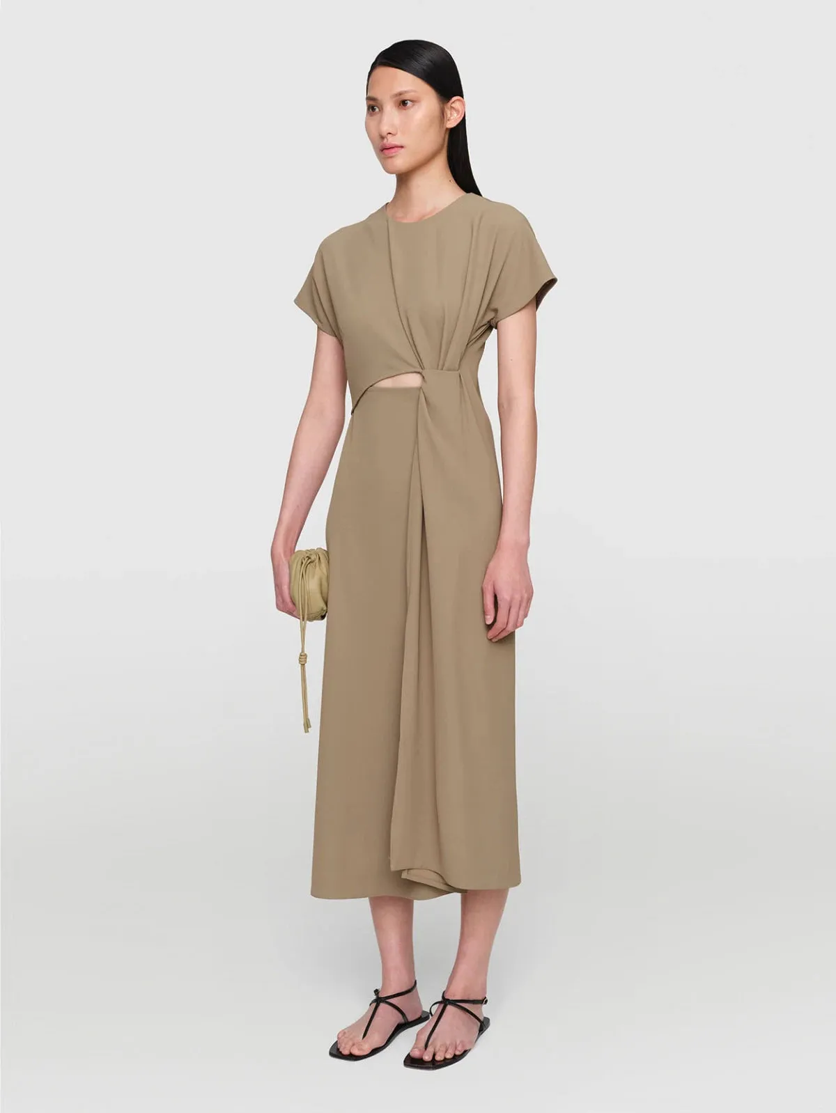 MoistureWicking Fabric Sepia Judith Tri Acetate Dress