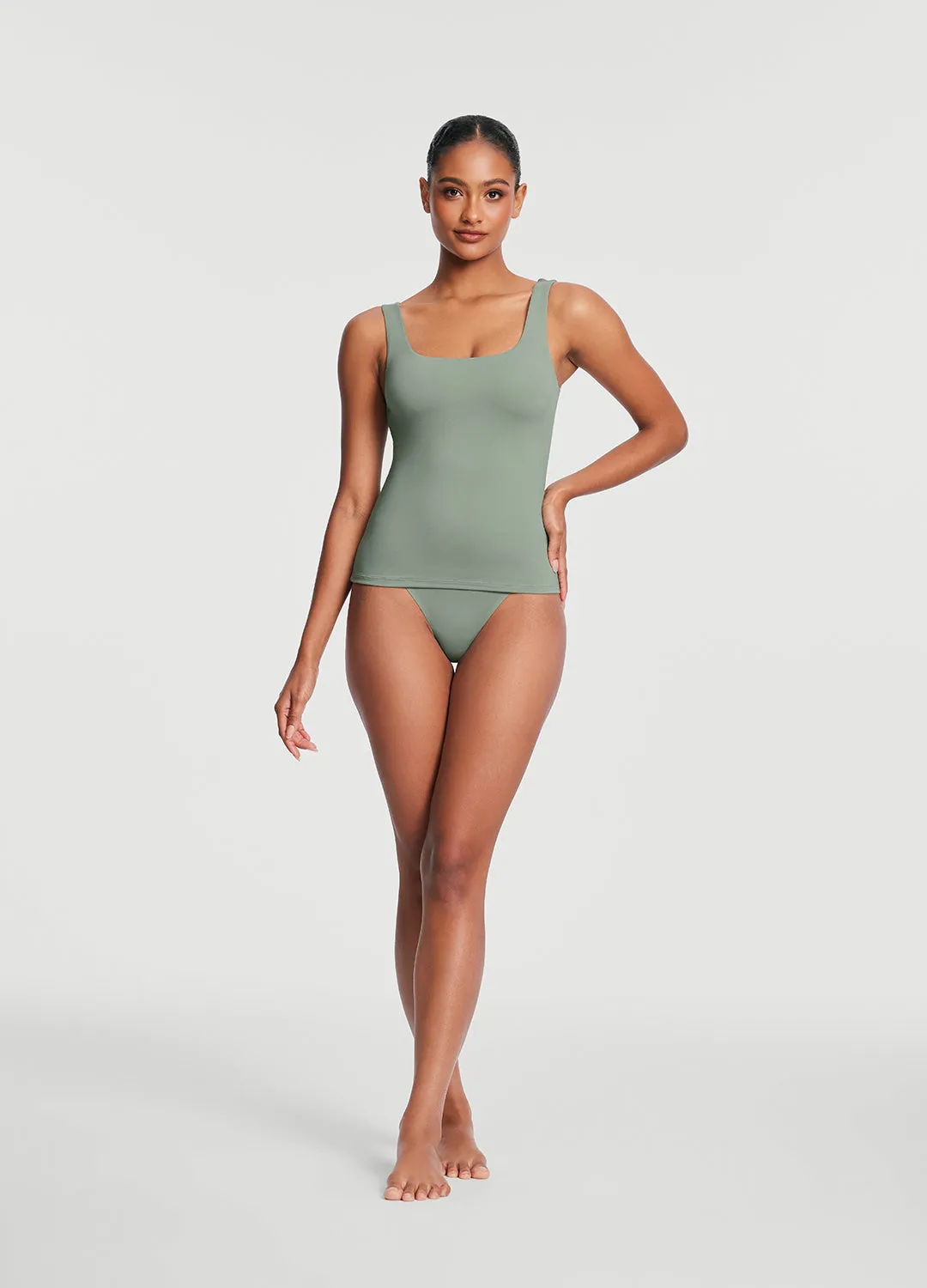 Moisture wicking Mobility - enhanced Square Neck Tank Top