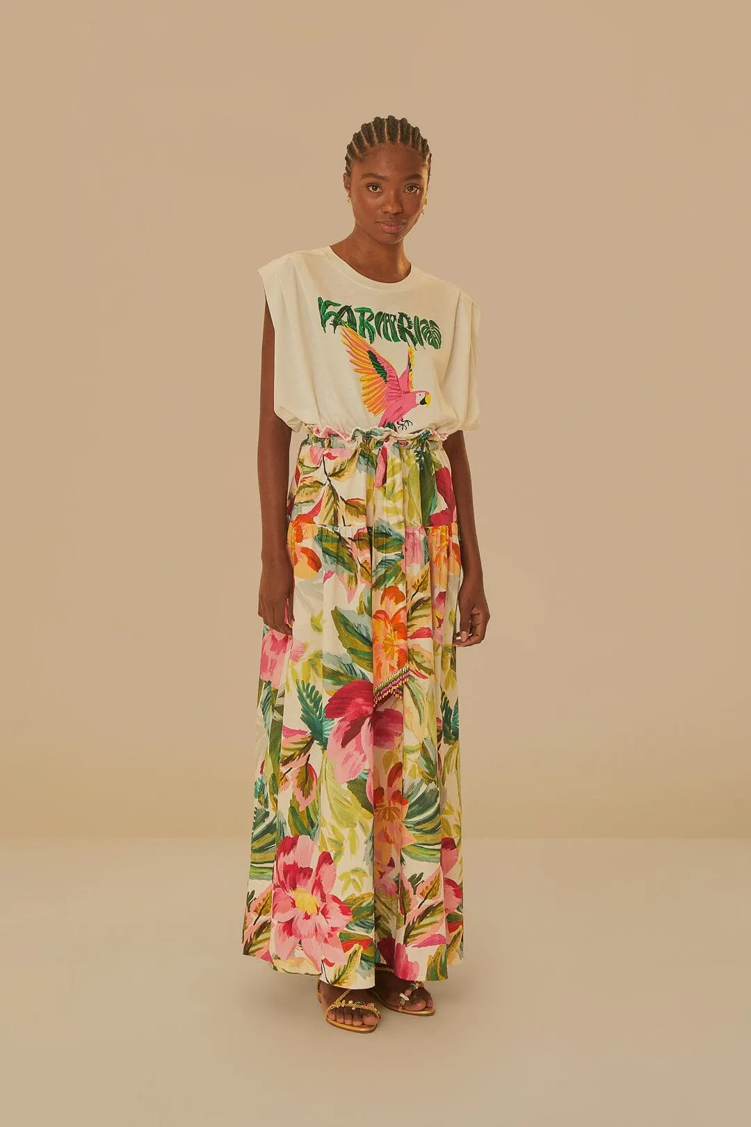 New Yorker Off-White Farm Rio Pleat Organic Cotton T-Shirt