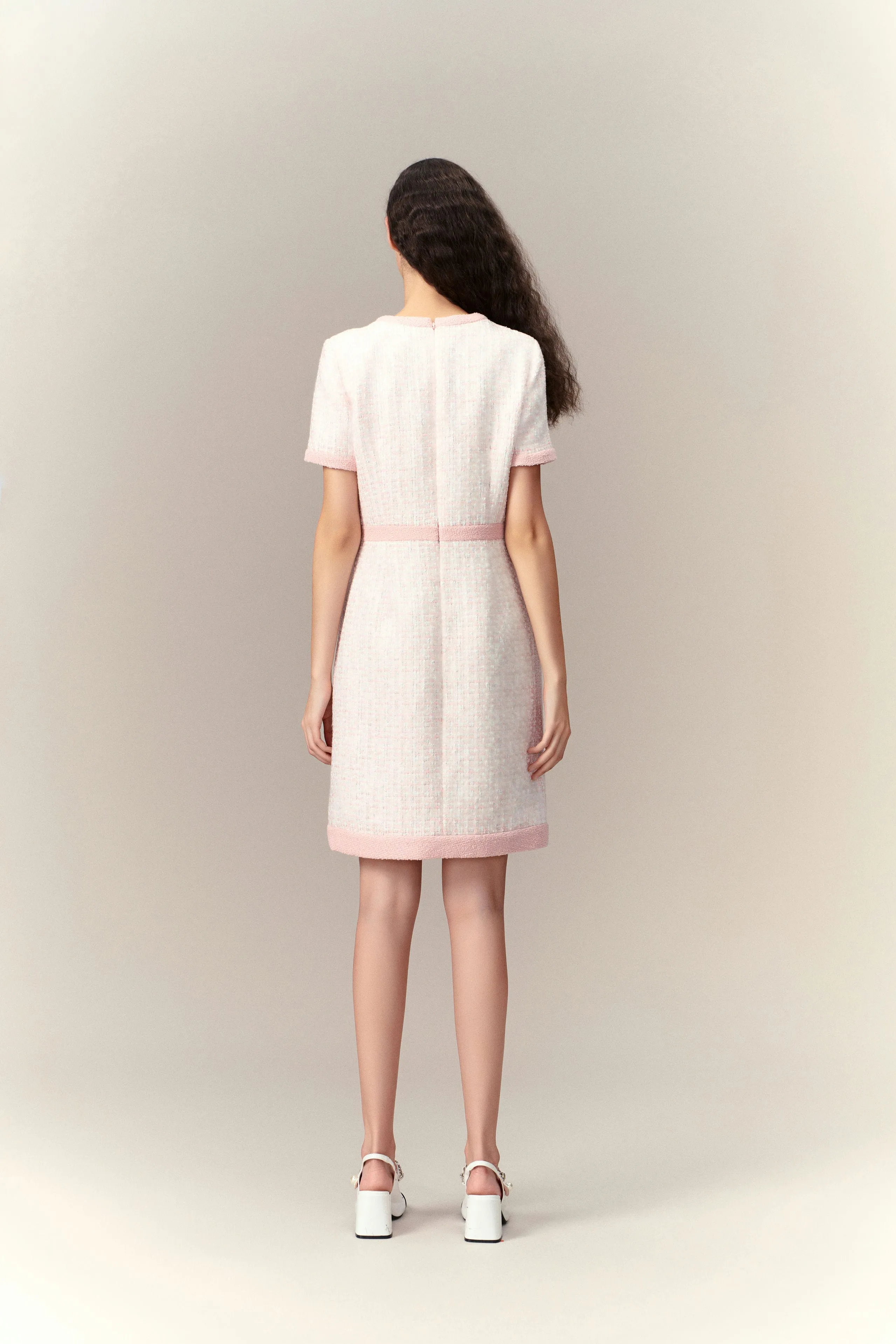 Daily Use Tribal Soul Pink Lady Classic Tweed Dress