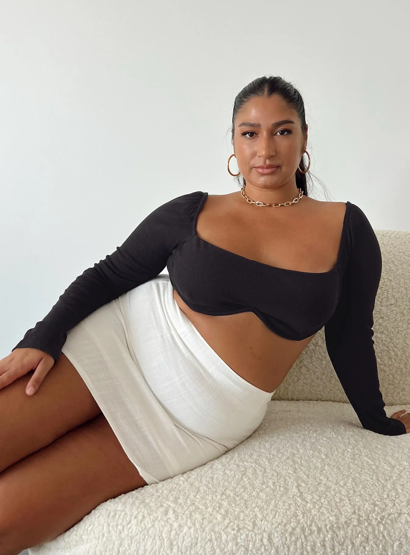 Unisex style Selby Mini Skirt White Curve