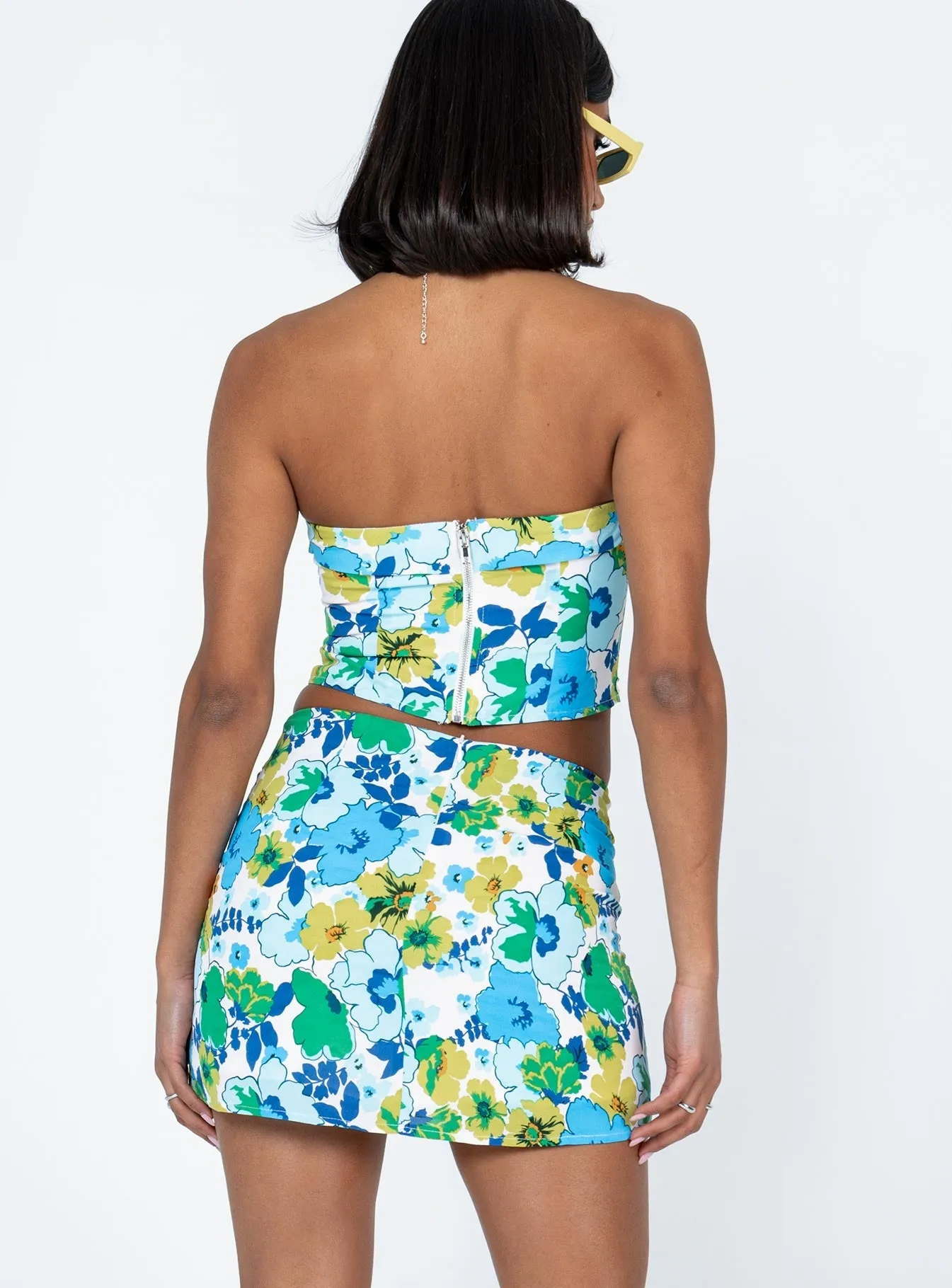 Abstract Motif Multi Purpose Chadwick Mini Skirt White