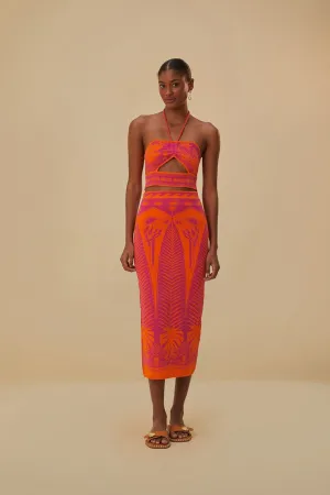 Pink Macaw Elegance Knit Skirt Subtle Mood A Line Silhouette