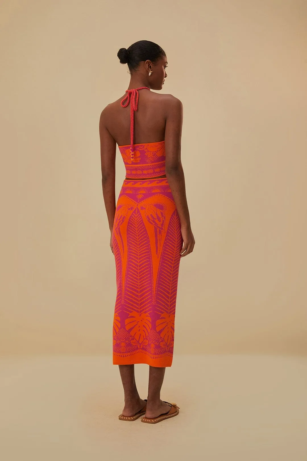 Pink Macaw Elegance Knit Skirt Performance Outfit Year Round Style