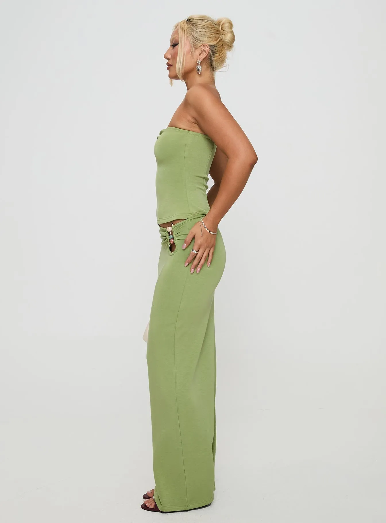 Fashion Pulse Graceful Look Sun Chaser Maxi Skirt Green