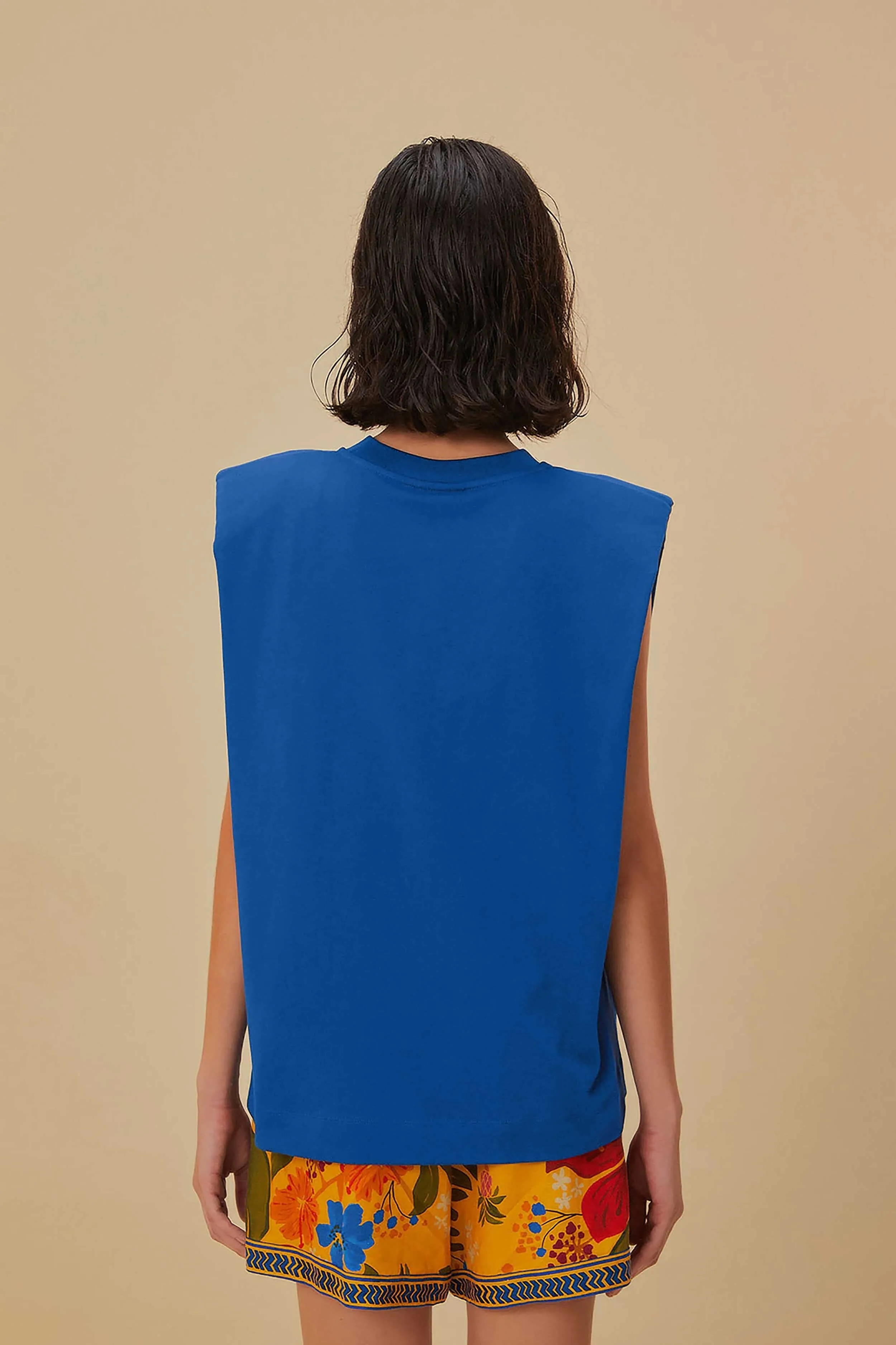AbrasiveReinforcedZones OdorResistant Coating Blue Nature Lovers Shoulder Pad Organic Cotton T-Shirt
