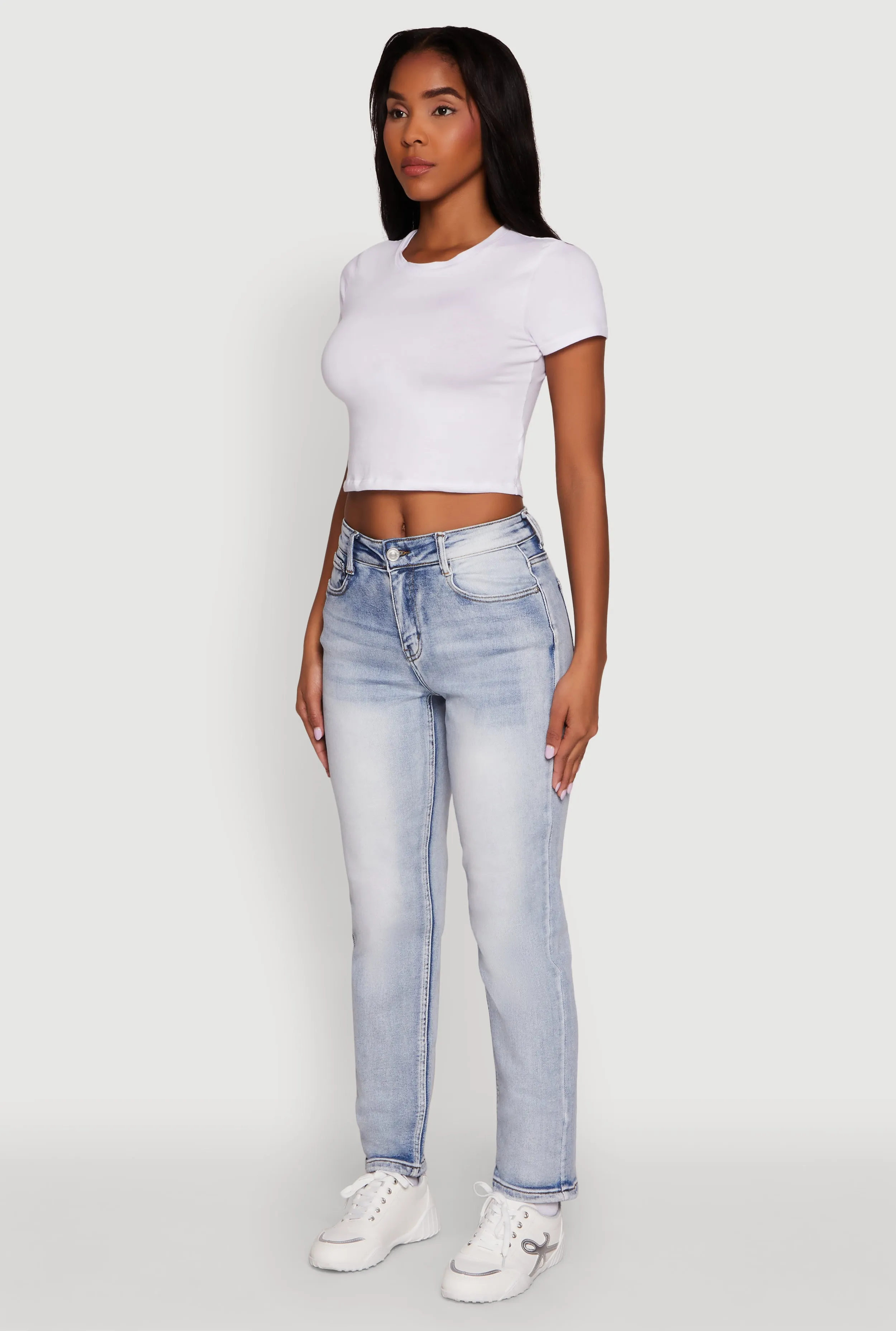 WAX High Waisted Straight Leg Stretch Jeans Move With Ease