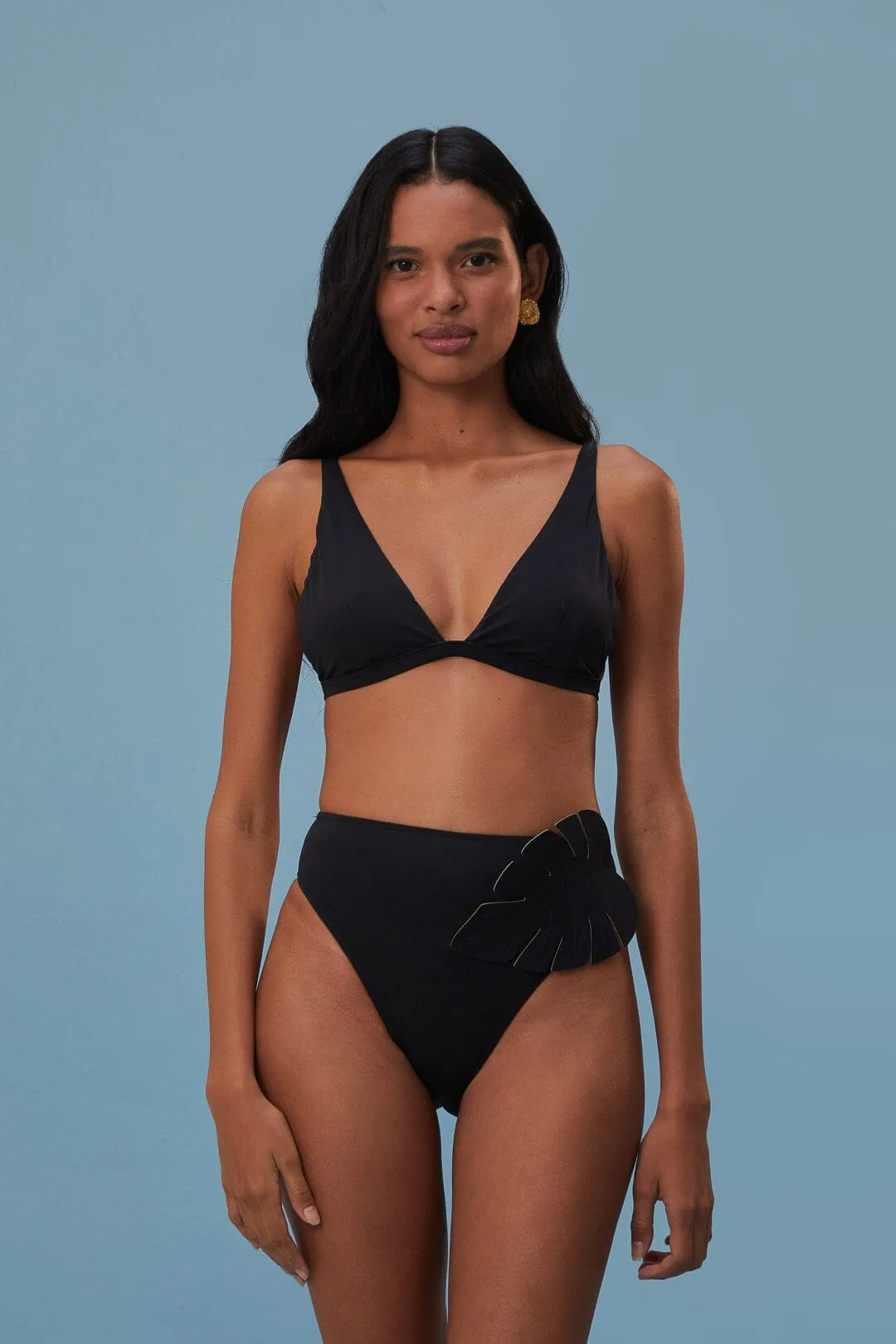 Black Bikini Top DoubleStitchedEdges Travel Proof