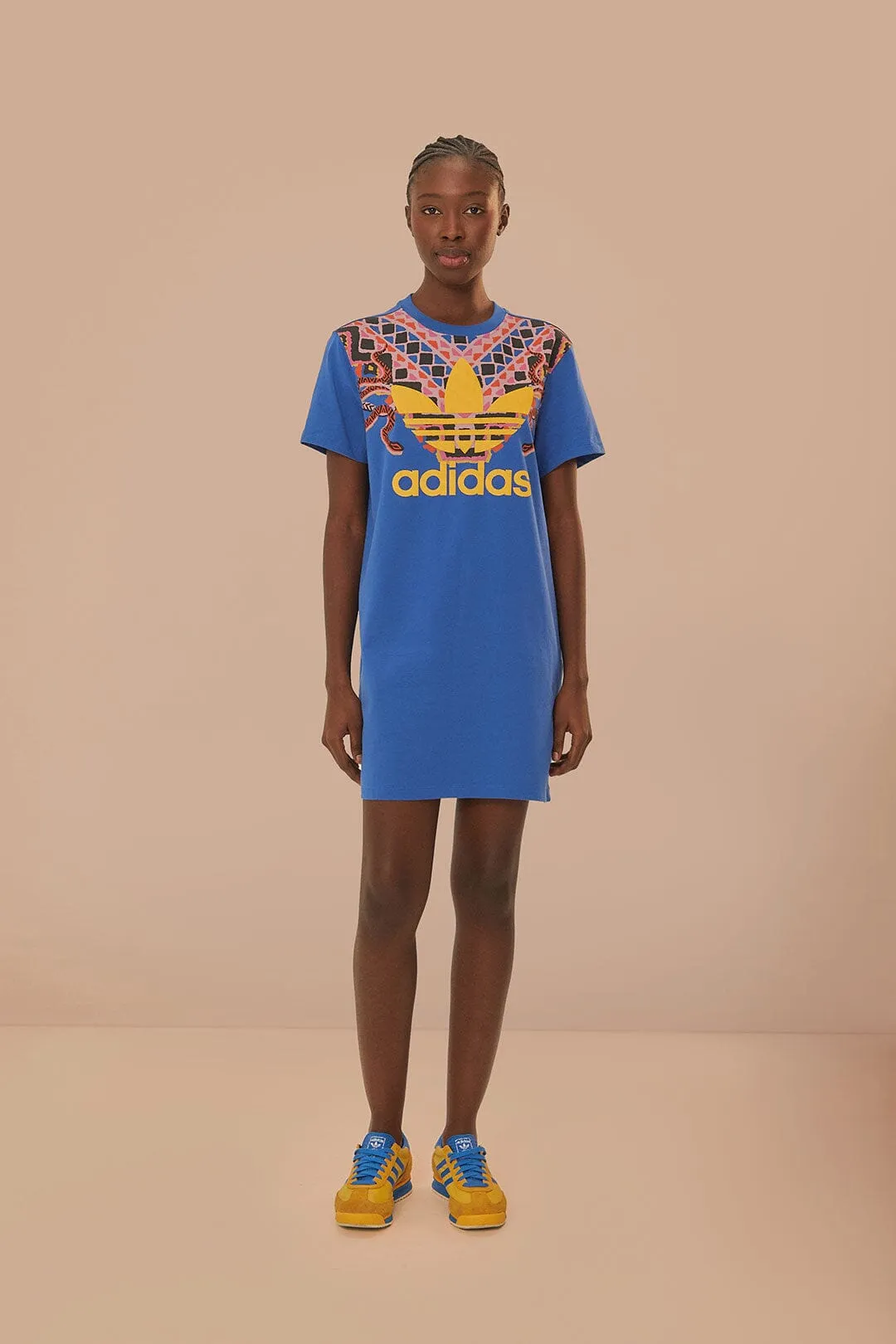 Blue Adidas Farm Rio T-Shirt Dress Spark Soul Permanent Crease