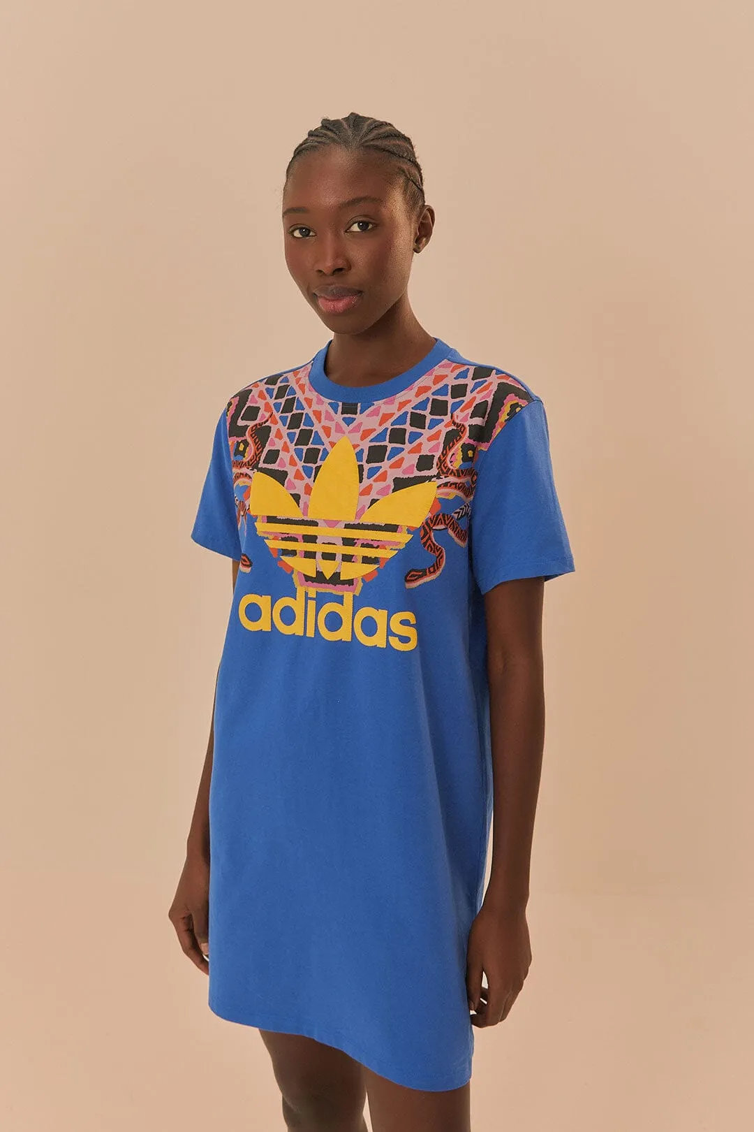 Blue Adidas Farm Rio T-Shirt Dress Spirit Core MachineWashable