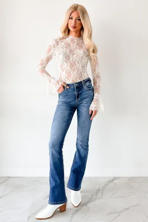 Ventilated Side Panels Durable Weave Edward Mid Rise Boot-Cut Cello Jeans (Dark)