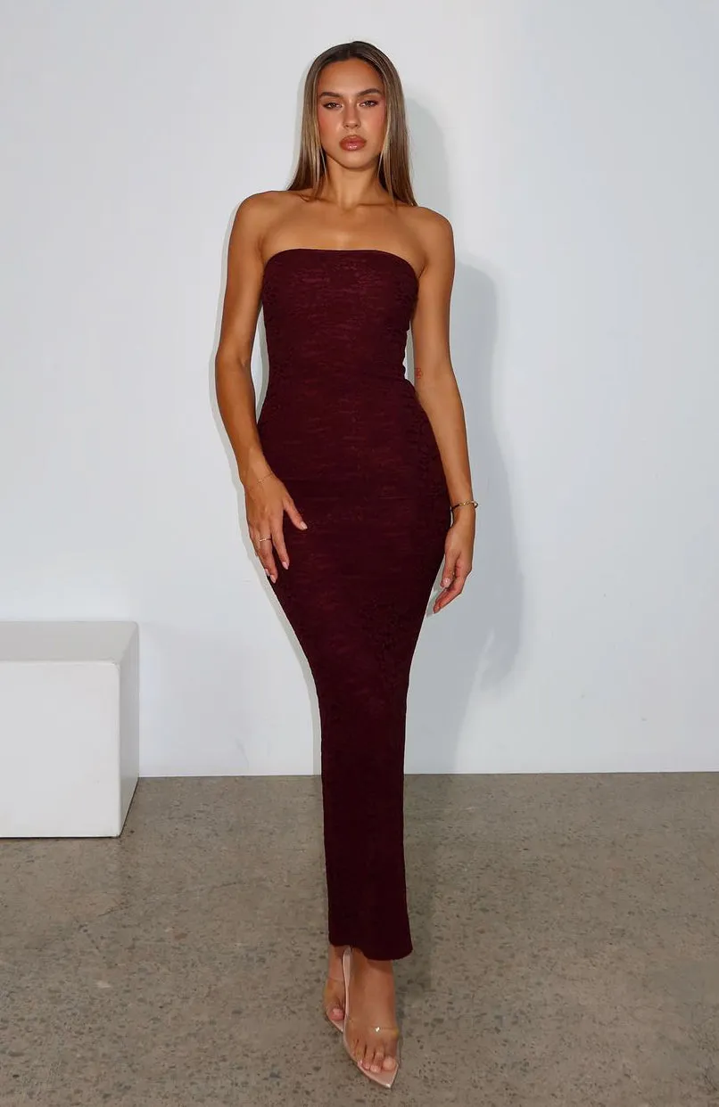 Mad Love Strapless Maxi Dress Burgundy Dream Feel Star Light