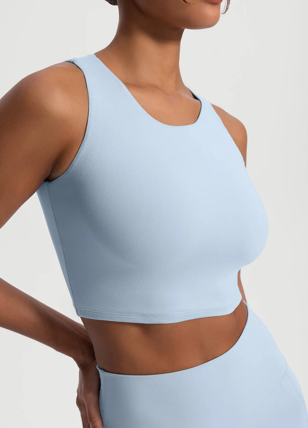 High Neck Cropped Tank Top Crew - friendly