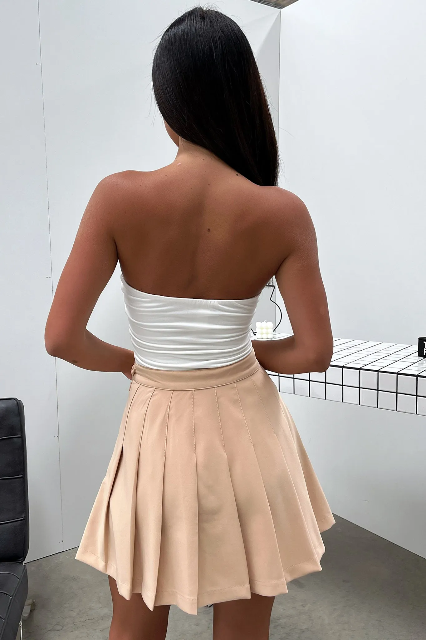 Kareena Skirt - Tan Soft Lines Anti Pilling Treatment
