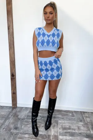Weekend Ready Tina Mini Skirt - Blue
