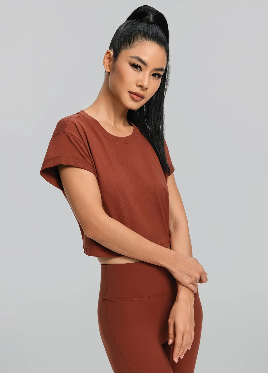 Casual Wearable Cropped Cotton T-Shirt