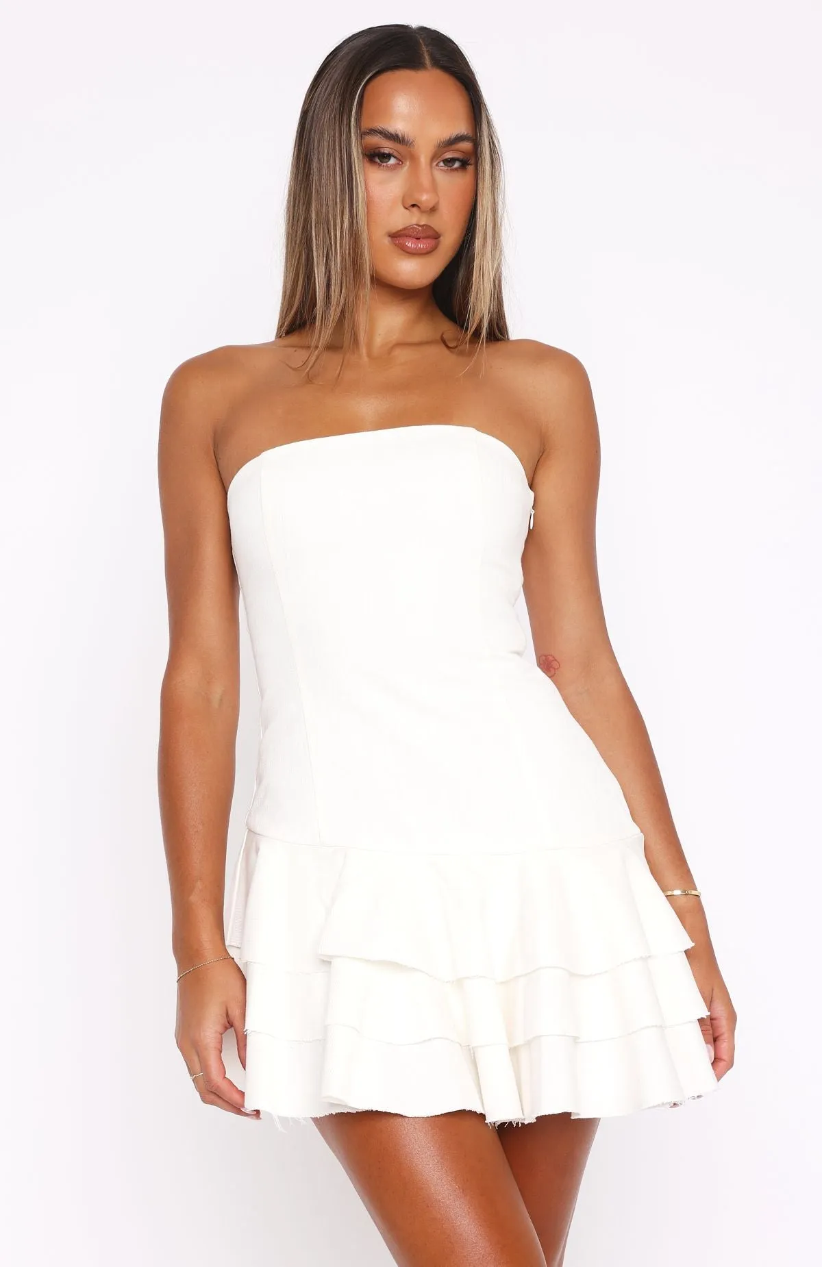 DoubleStitchedSeams Vital Core I'll Get Better Mini Dress Cream