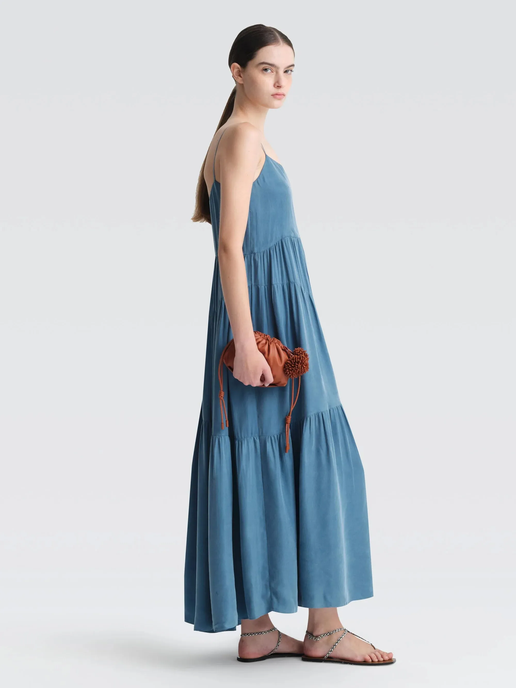 WaterRepellent Finish AntiClingFabric Rivera Cupro Maxi Dress
