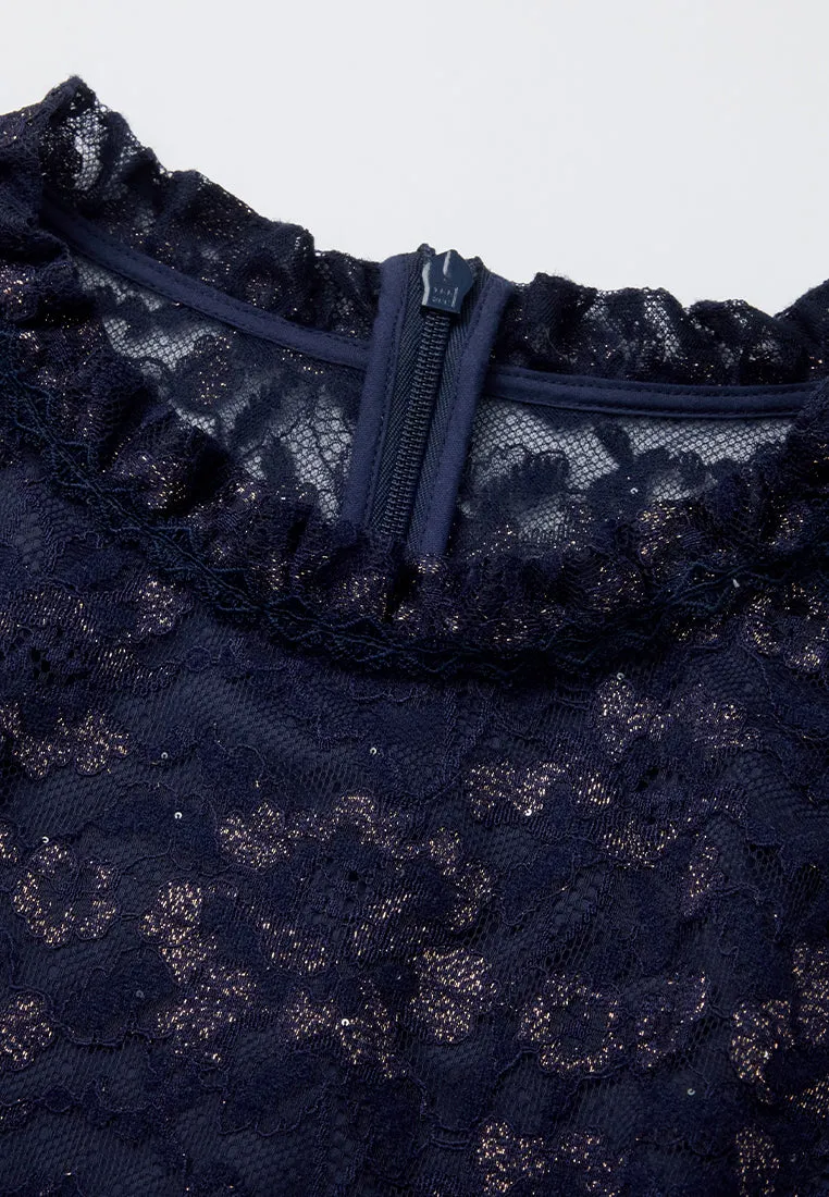 Cheung Sham Style Embellished Lace Dress Scandi Clean Pure Core