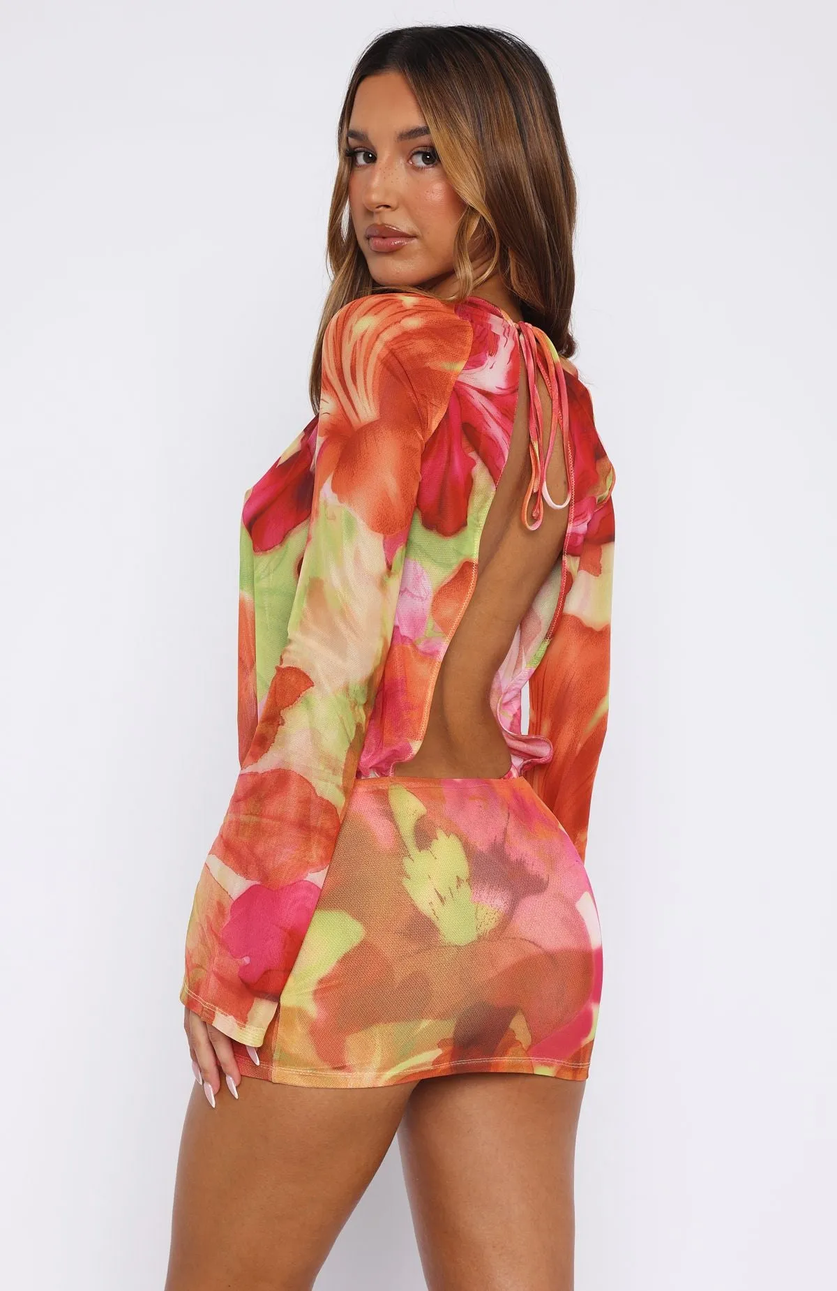 Tale Core New Rules Long Sleeve Mini Dress Tropical Bloom