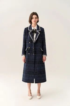 Notched-lapel Double-breasted Maxi Coat Polish Core