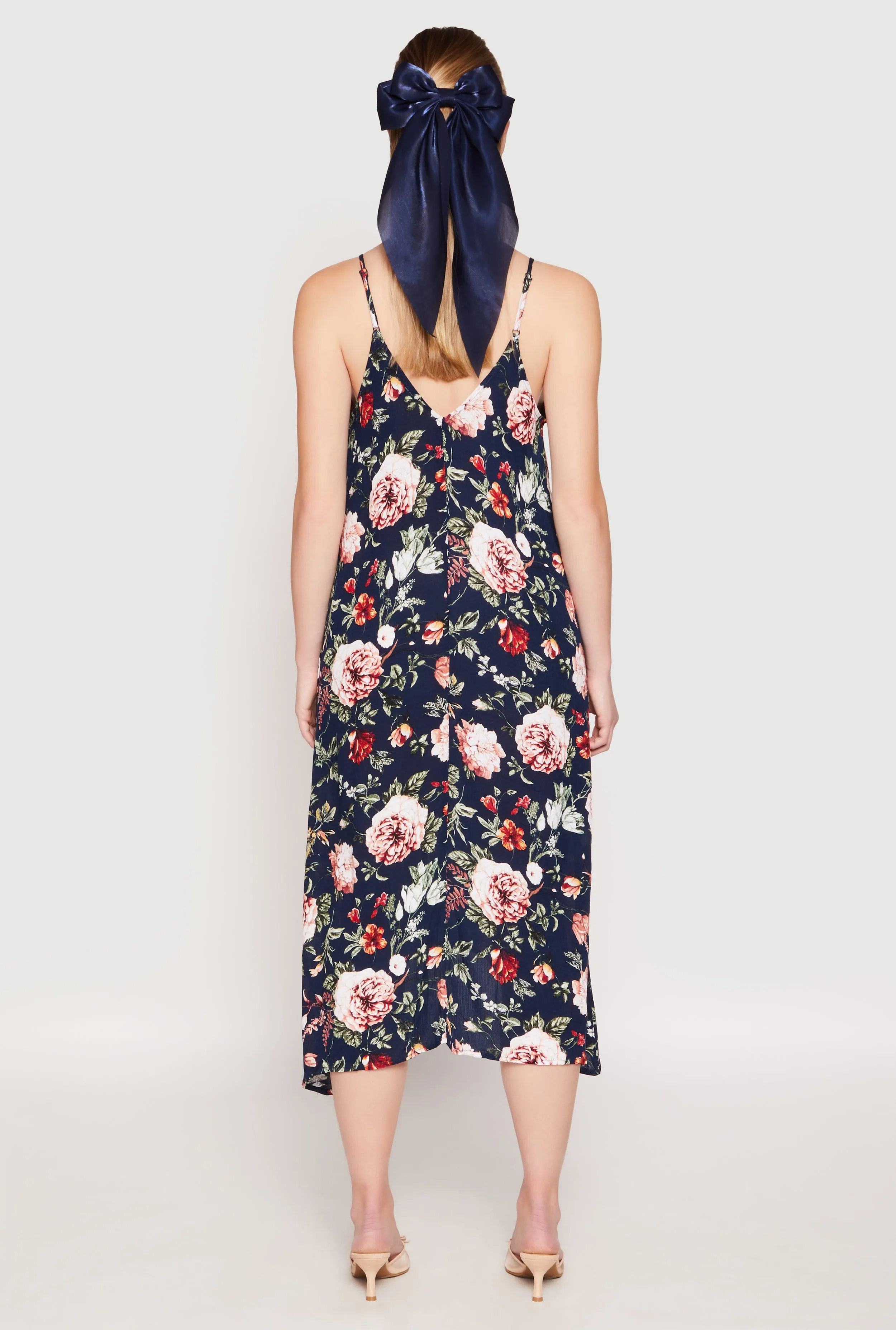 Floral Sharkbite Hem V Neck Dress Freedom Wear Copper Glow
