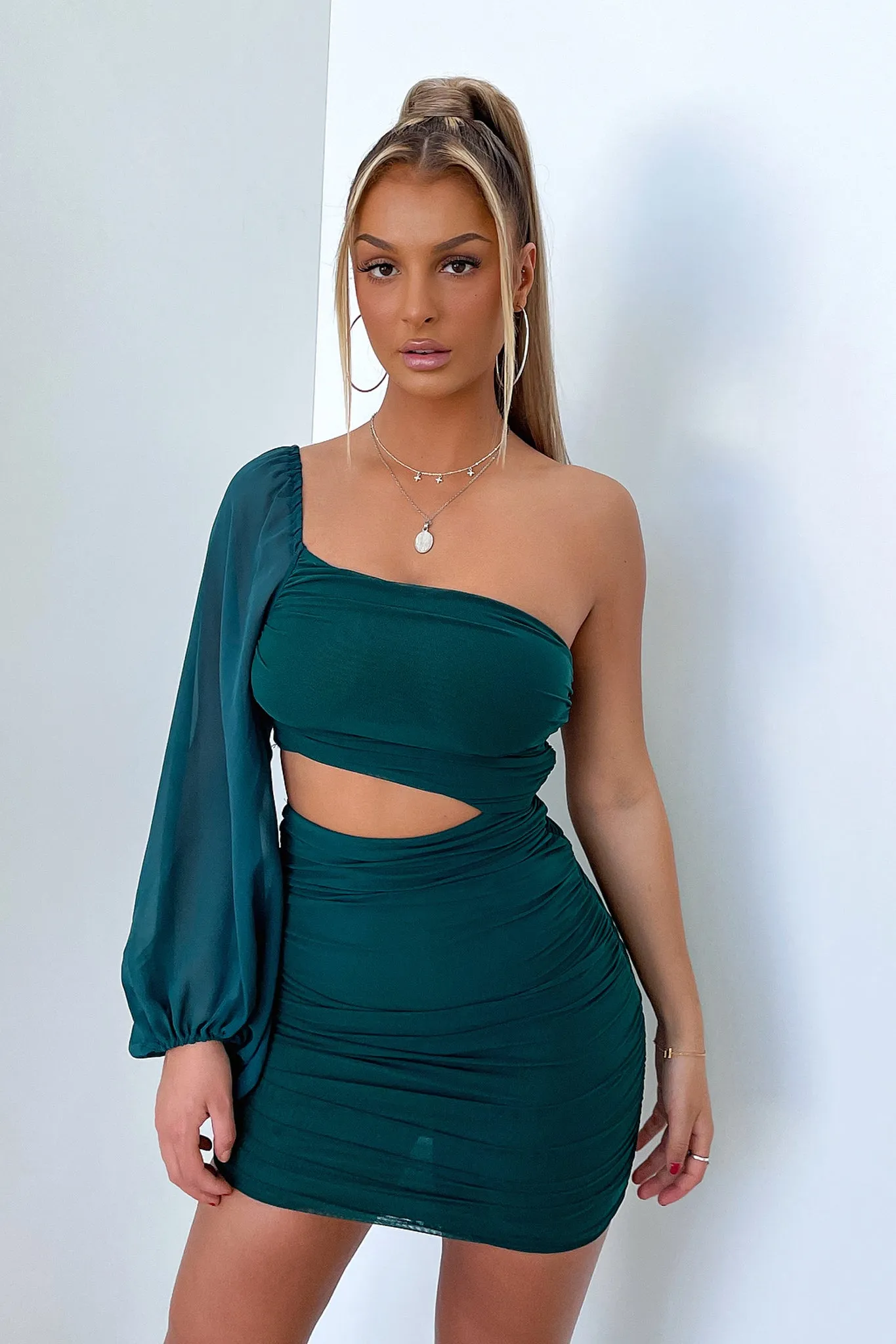 Patience Dress - Emerald Scene Mode Night Pop