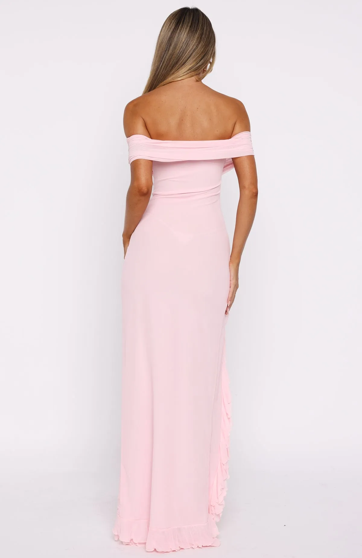 Tulle Soul Cool Frame Icon In Motion Strapless Maxi Dress Baby Pink