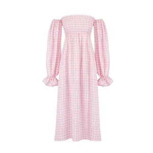Atlanta Linen Dress in Pink Vichy spring fresh