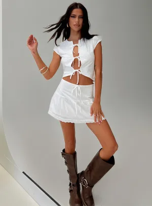 Levana Mini Skirt White Tea length City Mood
