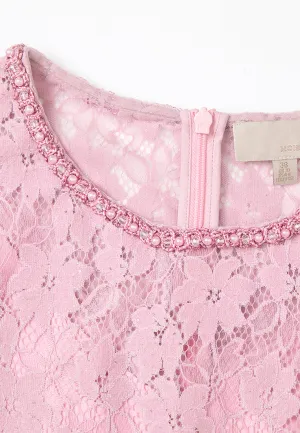 Embellished-trim Sequin-detail Lace Dress Thermal Insulation Layer