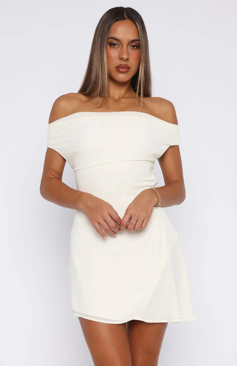 HeavyDuty Zipper High Horse Mini Dress Off White