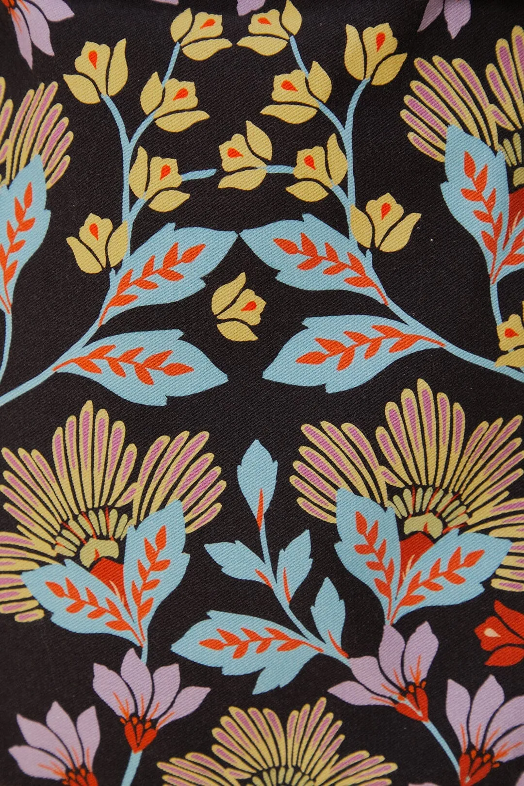 Fashion Forward Everyday Line Flowery Black Mini Skirt