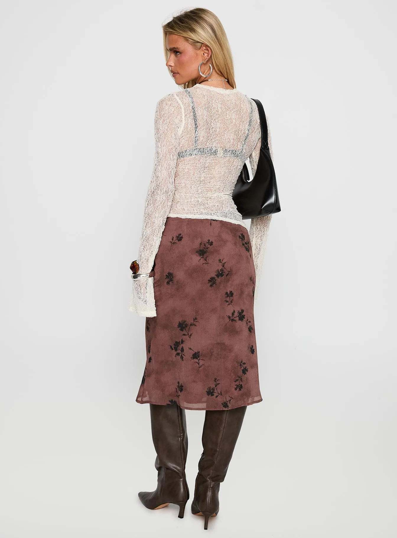Clean Finish Lightweight Fabric Moses Midi Skirt Multi