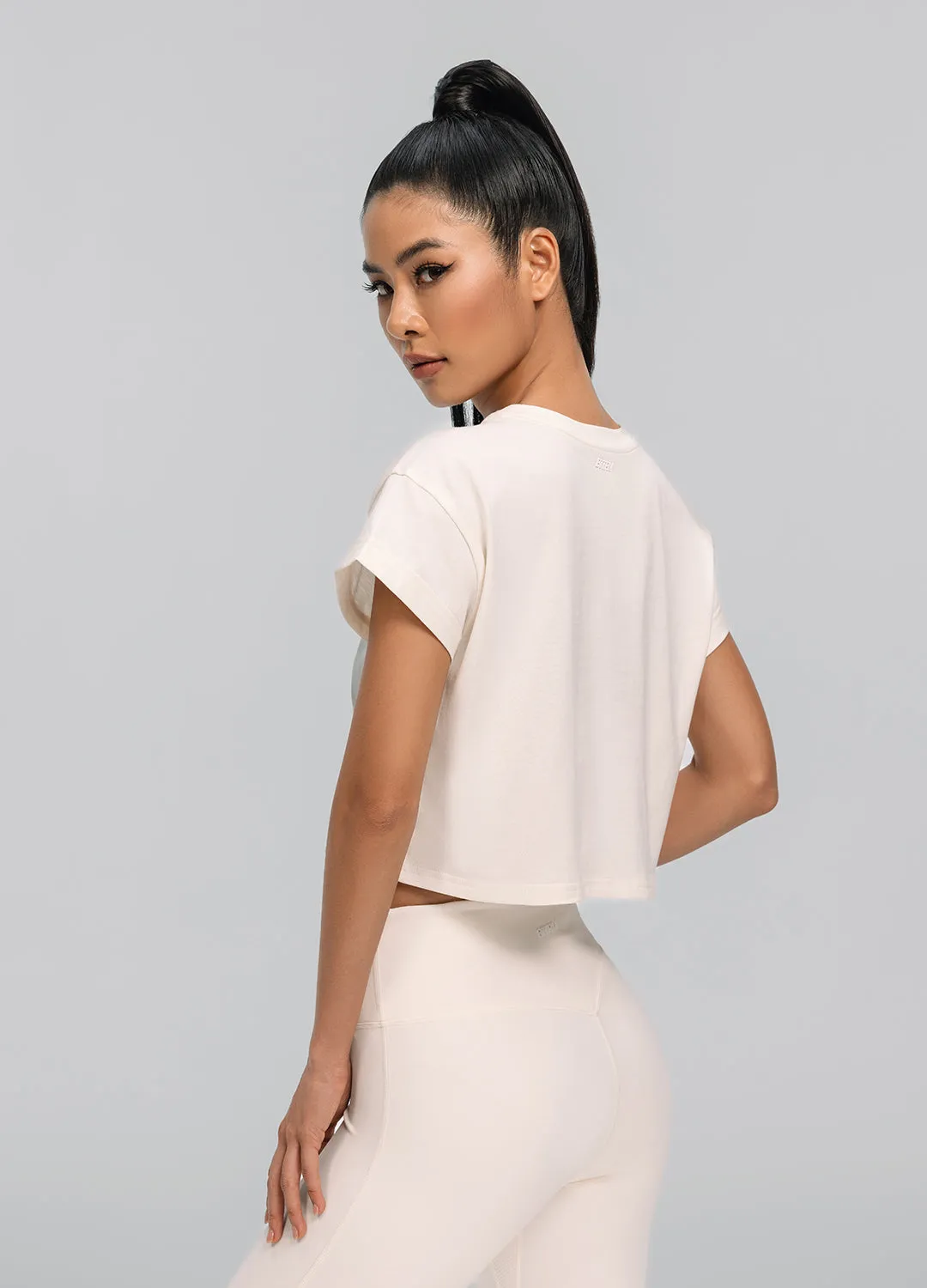 Cropped Cotton T-Shirt Travel Trend Look AntiStaticFinish
