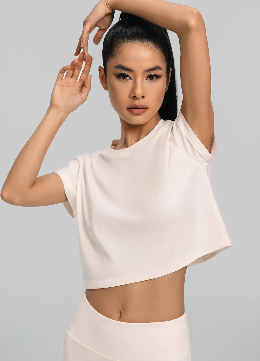 Cropped Cotton T-Shirt Basic Comfort