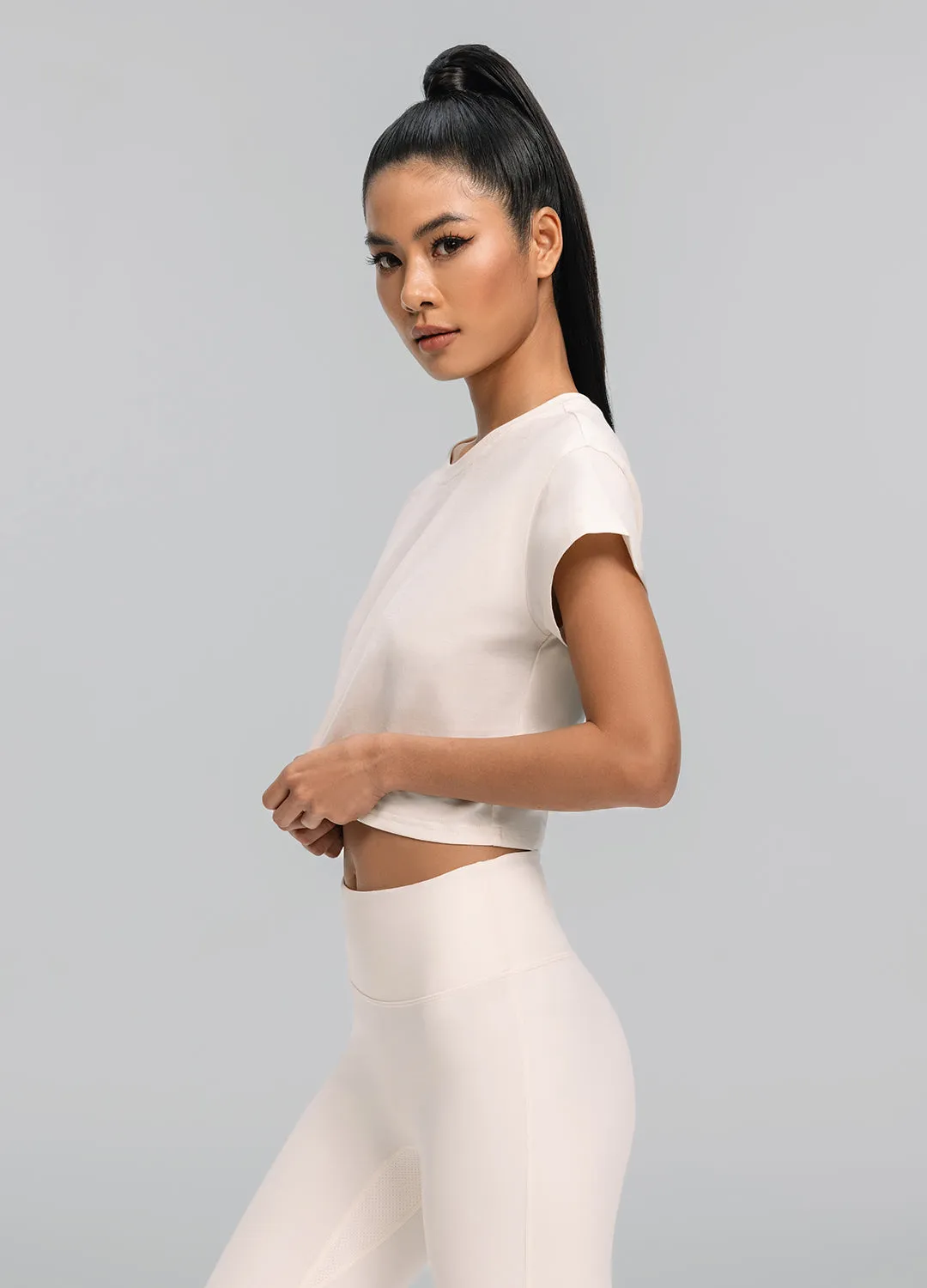 Cropped Cotton T-Shirt Premium Cotton Beach Wear