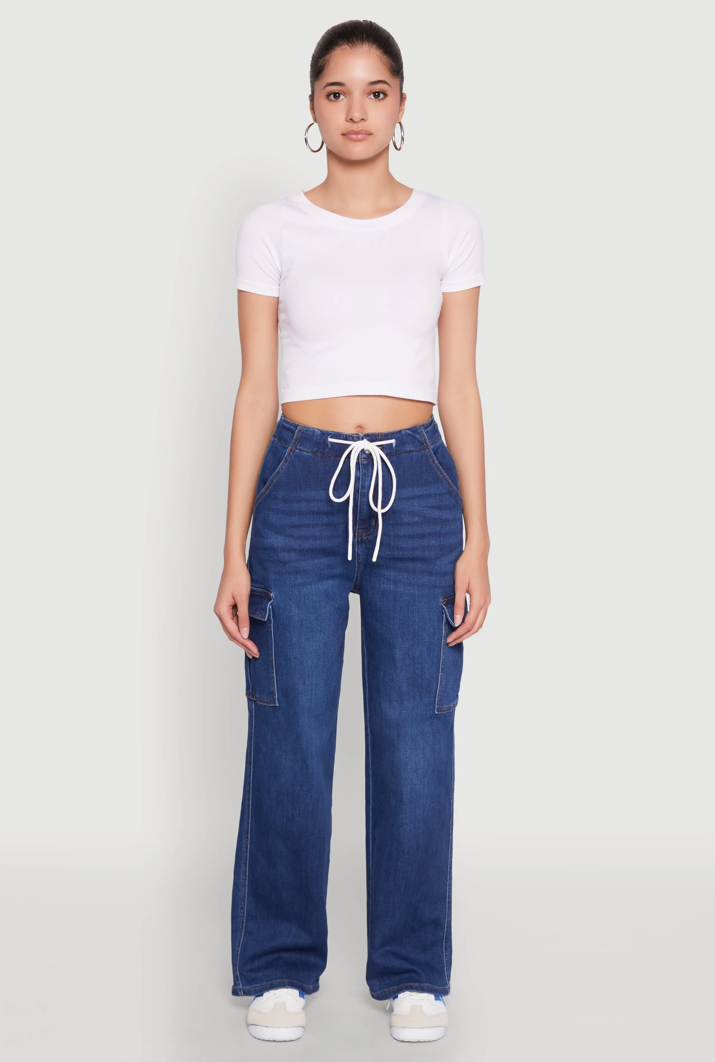 WAX High Waisted Cargo Jeans Friction Free Inner Lining